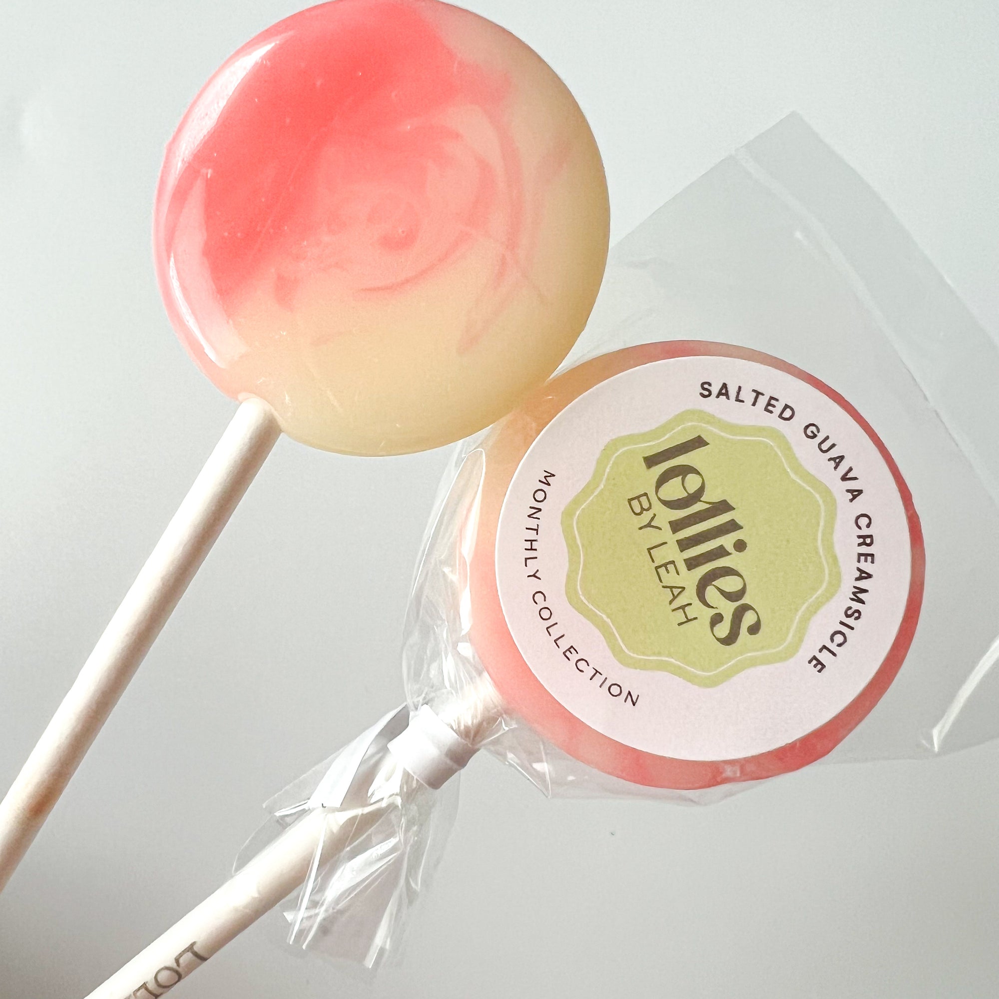 Salted Guava Creamsicle Lollipops