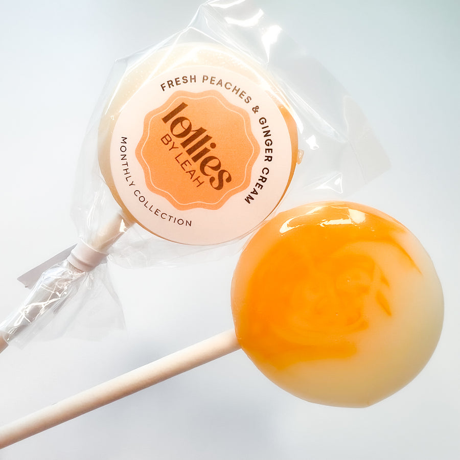 Fresh Peaches & Ginger Cream Lollipop