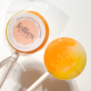 Candy Corn Cotton Candy Lollipop