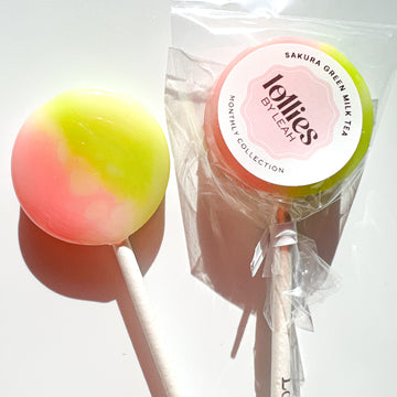 Sakura Green Tea Latte Lollipops (Cherry Blossom Green Tea w/ Sweet Cream)