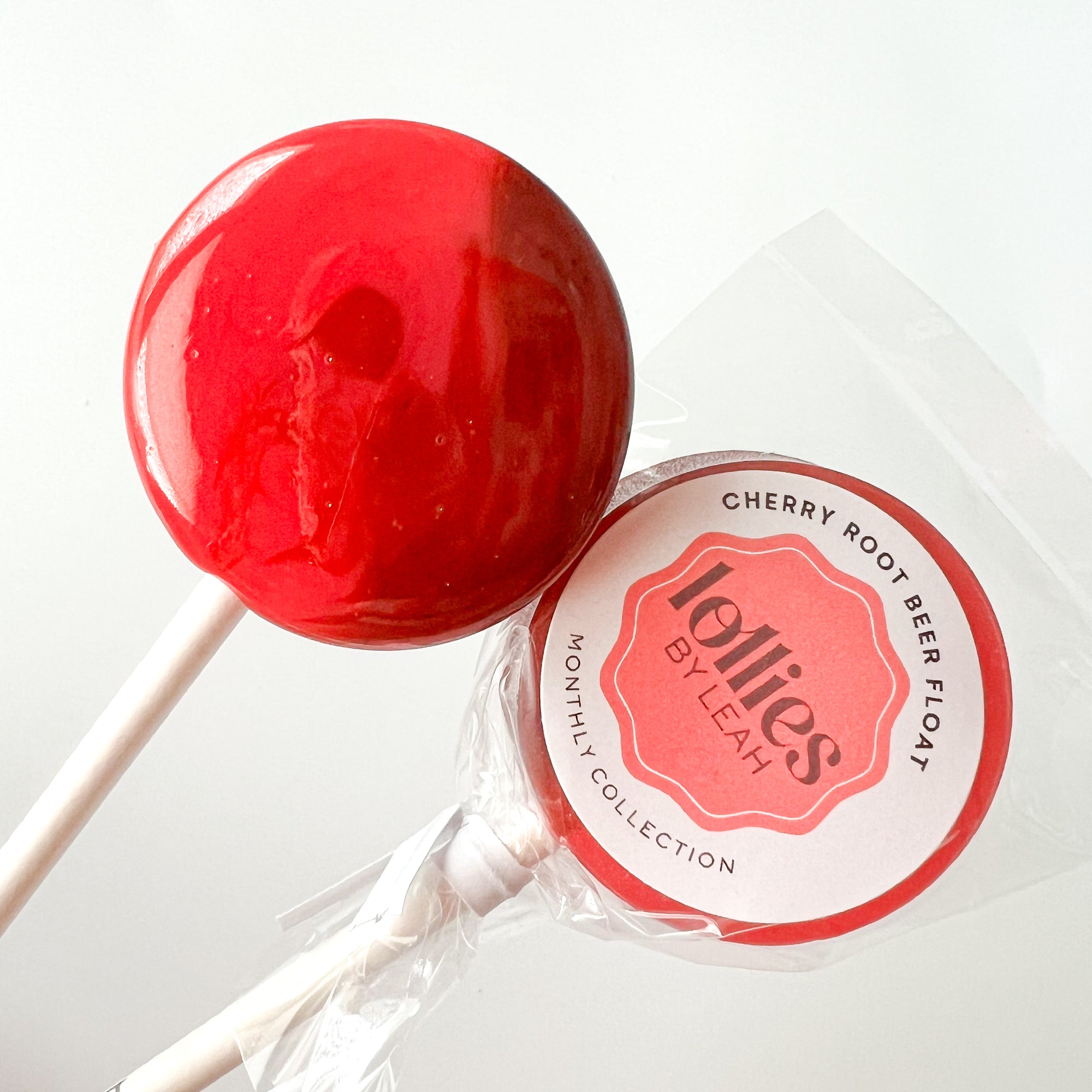 Cherry Root Beer Float Lollipops