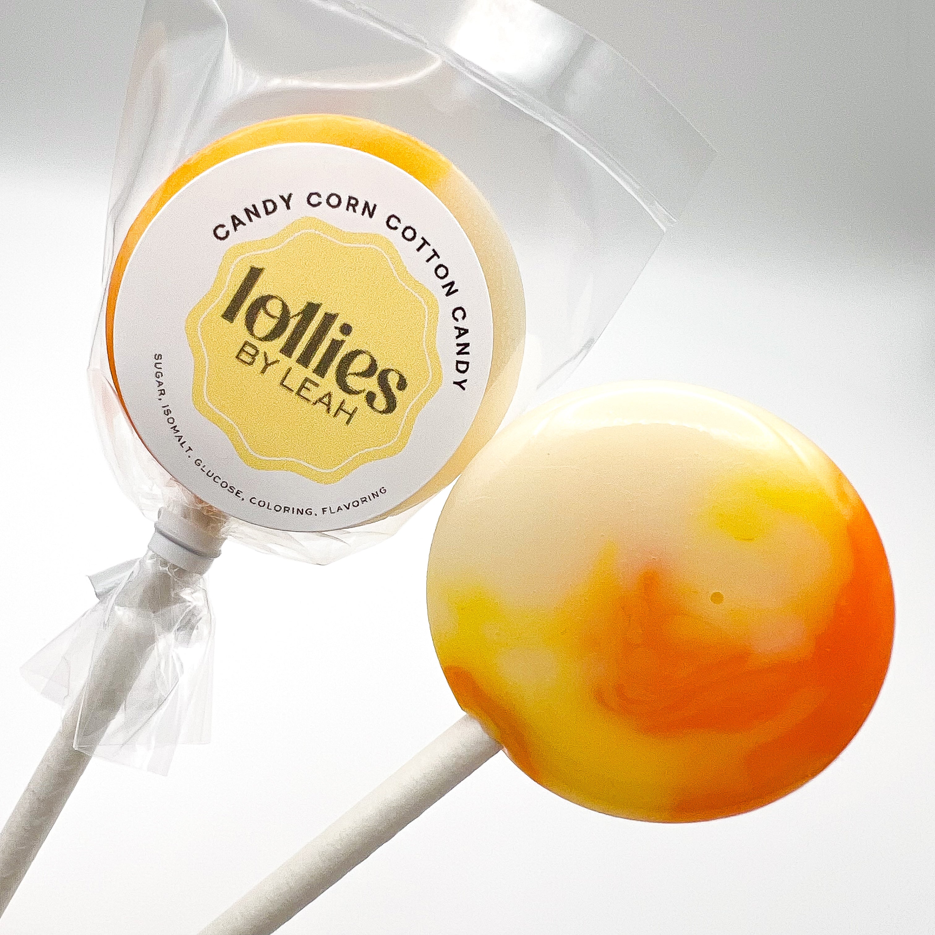 Candy Corn Cotton Candy Lollipop