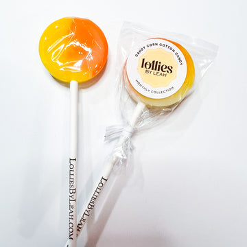 Candy Corn Cotton Candy Lollipop