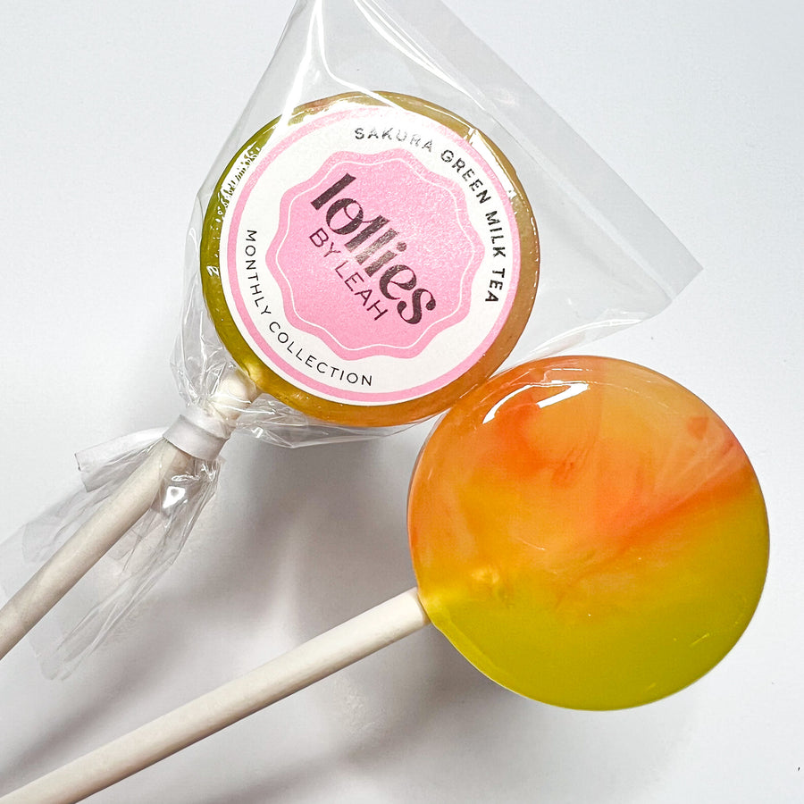 Sakura Green Tea Latte Lollipops (Cherry Blossom Green Tea w/ Sweet Cream)